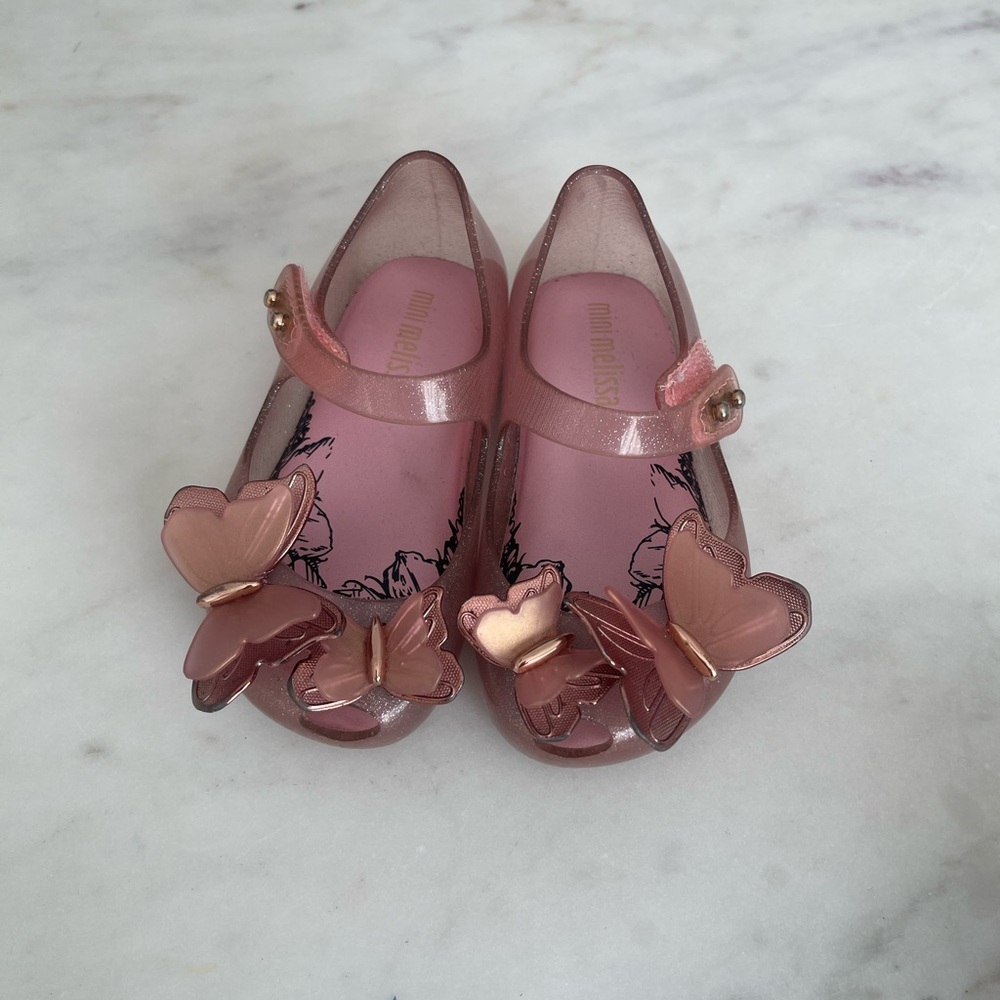Mini Melissa Pink Baby Girl Shoes. Size 6